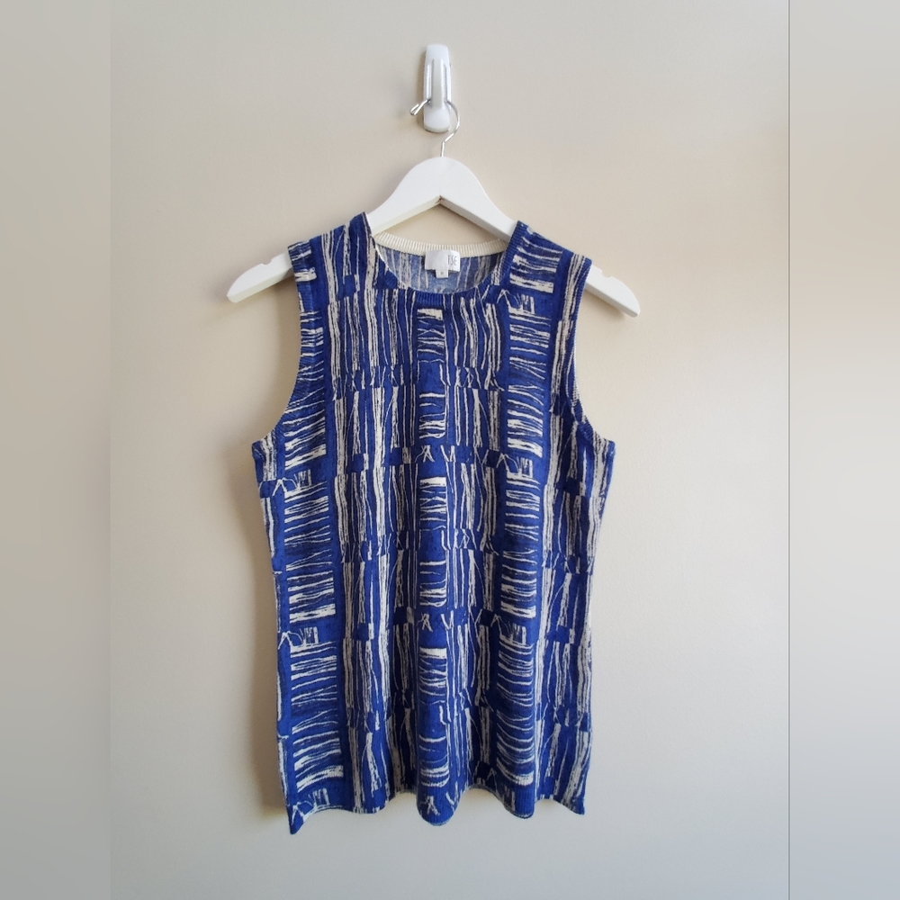 TSE 100% Cashmere fine yarn vest blue M